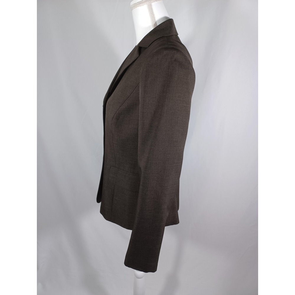 Nine West Pant Suit Set Womens 8 Brown 2 Piece Jacket Pants Work Career Office - Picture 2 of 9